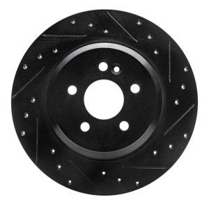 Mercedes-Benz ML500 Brake Rotor (1) - Rear Right - R1 Concepts - Drilled & Slotted - Black - `00-`05